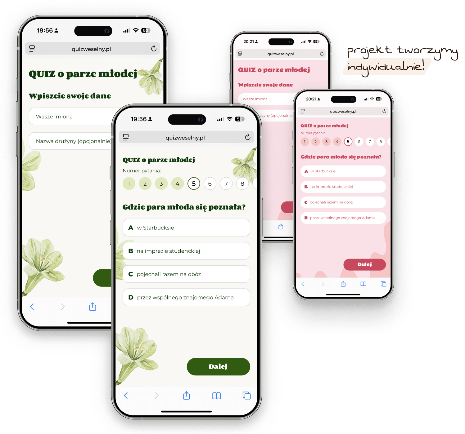 Quiz weselny – łatwy dostęp z telefonu