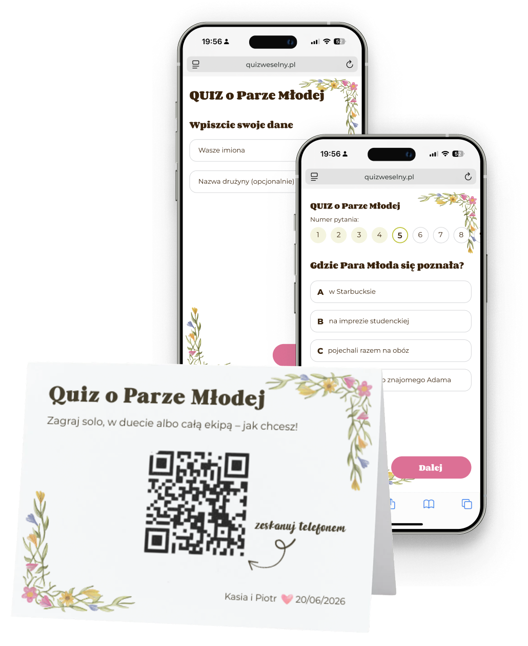 Wzór quizu weselnego - Happy day