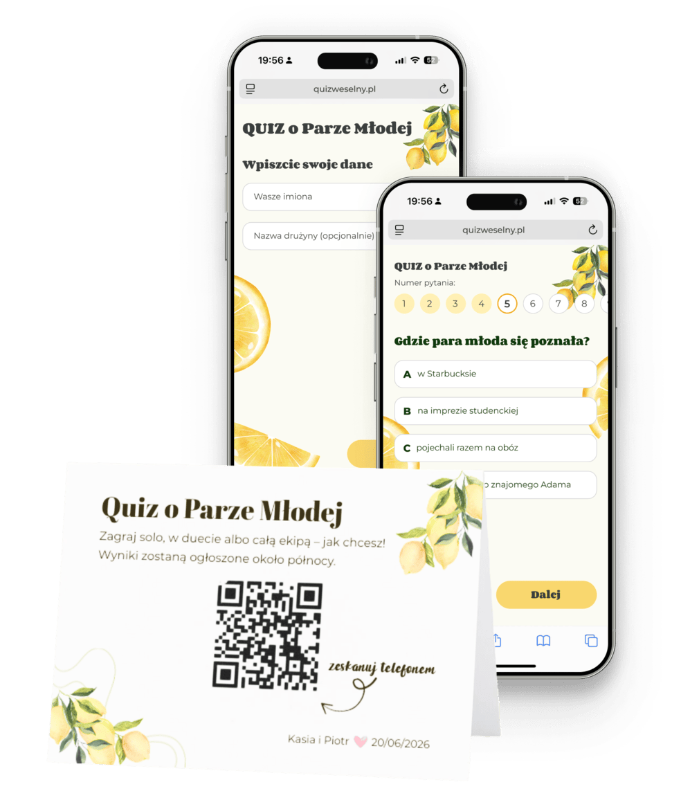 Wzór quizu weselnego - Limoncello