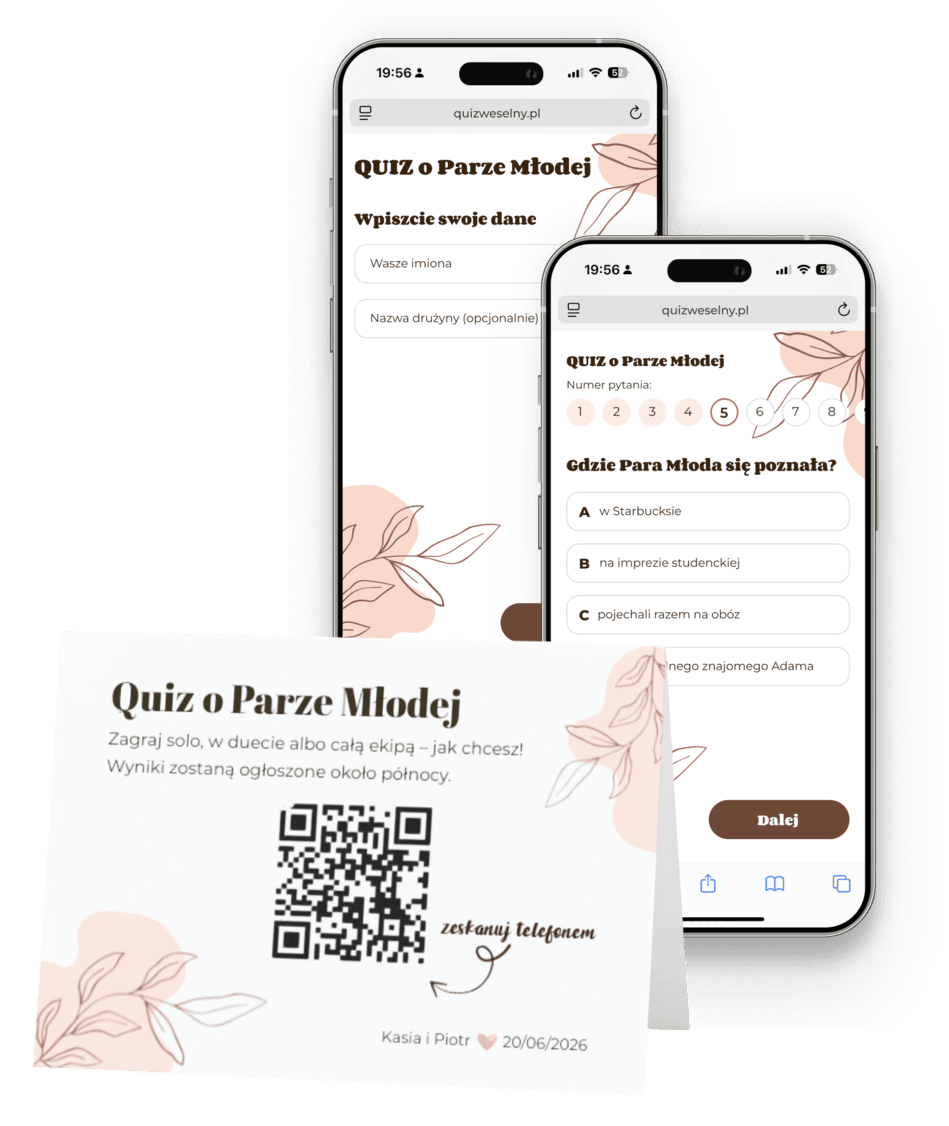 Wzór quizu weselnego - Rustical